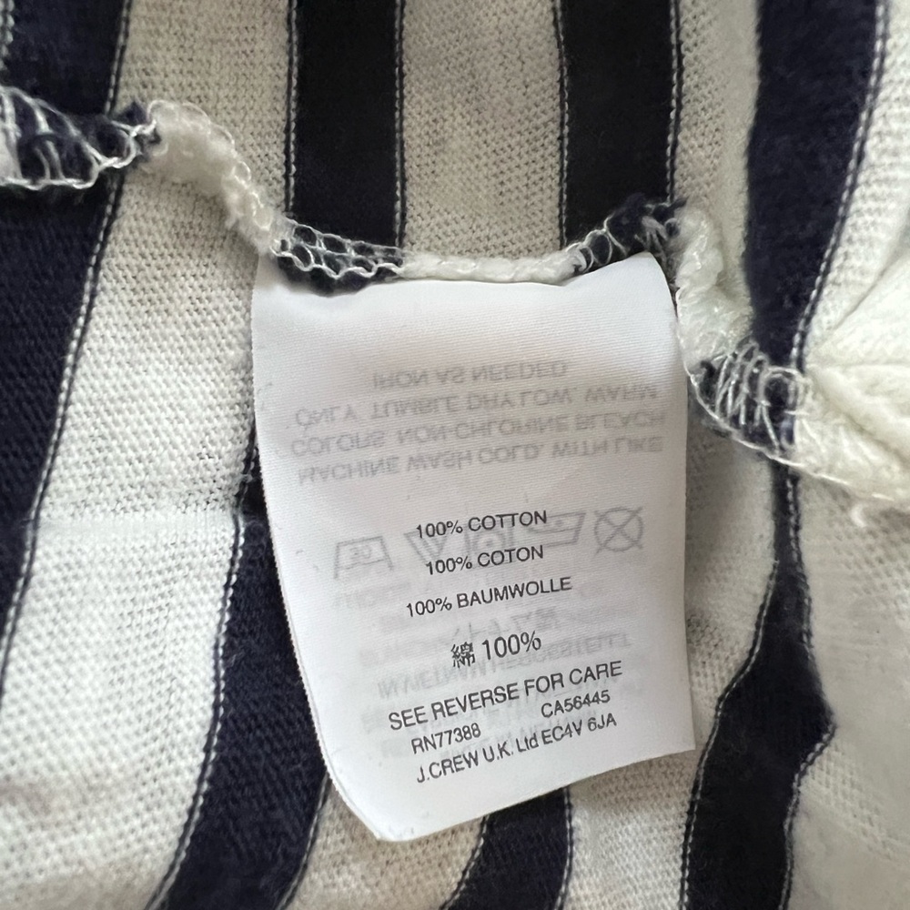 J crew white and navy cotton mariner shirt, size S - Picture 4 of 5